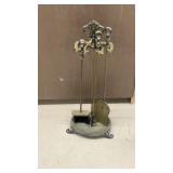 Brass shell fireplace set