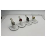 4 cocktail jewelry rings