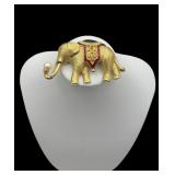 Monet elephant w/ pearl tusk brooch