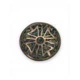 Sterling abalone inlay medallion brooch