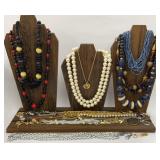 24 vintage necklaces-pearl, silver heart etc