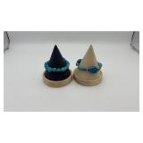 2 chunky turquoise bracelets