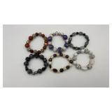 6 chunky vintage ball bracelets