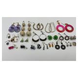 20 pairs vintage earrings- retro, enamel, lucite