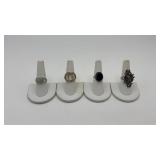 4 cocktail dinner rings-cobalt, Jade, etc.