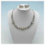 Antique teardrop necklace & earrings