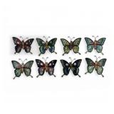 8 enamel butterfly brooches