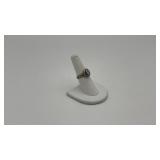 Sterling faceted black amethyst ring