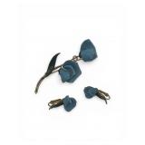 MC blue floral brooch & earrings set