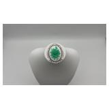 Festooned turquoise cameo brooch