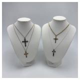 4 cross necklaces turquoise etc