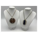 Lucite swirl & blue sodalite geometric necklaces
