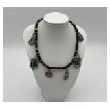 Sterling & pewter charm necklace