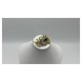 Amethyst eye rhinestone brooch