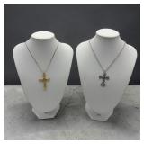 2 cross necklaces turquoise & opal