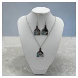 Southwest turquoise necklace earrings