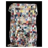 Hand stitched patchwork block quilt 72 x 92