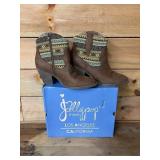 Jellypop women's Hurley block heel boots 10M