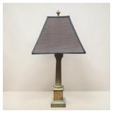 Ornate metal base table lamp nice finial