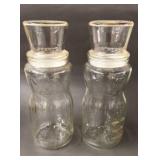 2 Vintage Mr Peanut Glass Jars 9.5'