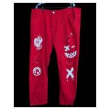 Shein red denim designer jeans