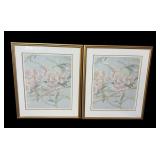 2 Signed Robert white 'blossoms' watercolors