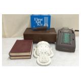 Old Adding Machine, Shoe Shine Box etc