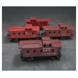 4 Lionel Train cars