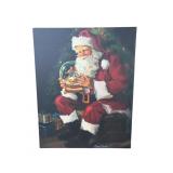 Signed susan comish Santa w/ globe print