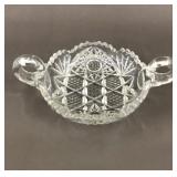 9' American Brillo Cut Crystal Nappy Server