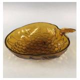 Vintage Amber Grape Pattern Bowl 12.5' Overall