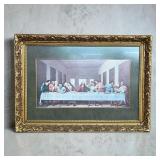 Ornate frame religious Last Supper portrait