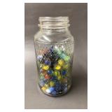 Vintage Owl Logo Old Judge Jar with Marbles