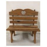 Wooden Child's Bench 20 x 20 x 11