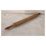 Vintage Wooden Ravioli Rolling Pin 26'