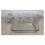 Glassware Lot - Casserole, Desert Cups etc