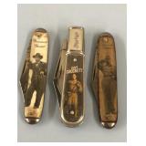 3 Historical Figure Pocket Knives