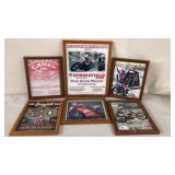 6 Framed Motorcycle Advertisements