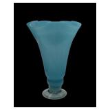14' sky blue handkerchief vase