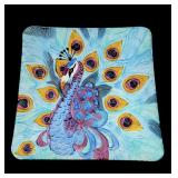 12' peacock glass serving platter