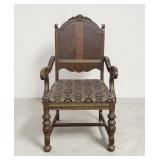 Antique Jacobean style parlor chair