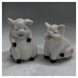 Pink spotted pigs porcelain S&P set
