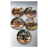 5 Carousel Collectors Plates 8'