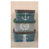 3 Nautical Storage Boxes