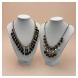 Faceted lucite teardrop & ball necklaces