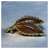 vintage Sarah Coventry 'Wooded Beauty' leaf brooch