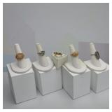 5 vintage cocktail rings