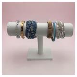 6 bracelets-turquoise bead, pearl etc