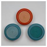 3 MC psychedelic retro spun brooches