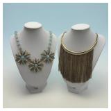 Sky blue lucite & Hollywood Regency necklaces